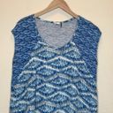 Akemi + Kin Anthropologie blue geometric cap sleeve top boho size med Photo 2