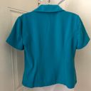 Studio I 2000s teal turquoise Blue button-up fitted blazer top blouse Measurement in pics Photo 1