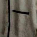 Kathie Lee Collection Beige and Black Linen-Type Button Up Cardigan Photo 2