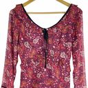 Cupcake and Cashmere Floral Print Chiffon Mini Dress Red Size 0 Photo 2