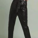 Greylin  Vegan Leather High Waist belted Paper Bag pants Size L Anthropologie Photo 2