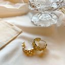 18K Gold link chunky hoop earrings Photo 3