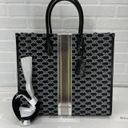 Michael Kors Black Mirella Large Metallic Striped Tote Bag Photo 5