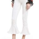 Chelsea and Violet  White Denim Jeans Womens Size 30 Flare Leg Raw Hem Crop Photo 0