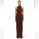 Naked Wardrobe NWOT  Chocolate Brown Sleeveless Mock Neck Maxi Dress Photo 1