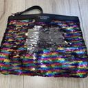 Victoria's Secret Victoria’s Secret sequin black rainbow makeup bag purse Photo 1