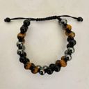 Onyx Tigers eye,  and hematite triple protection bracelet Photo 2