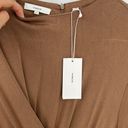 Vince Long Sleeve Draped Dress in Dark Taupe Large Photo 5