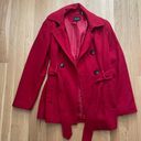 Nine West  Red Wool Poly Peacoat 10 Photo 0