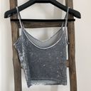 Bershka Baby Light Dusty Blue  Velvet Cropped Tank / Size S Photo 3