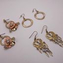 Dress Up Lot Of 3 Costume Earrings Pierced Dangle Drop  Gold Tone Photo 3