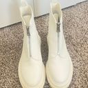 White Zip Up Booties Size 8 Photo 0