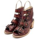 FREEBIRD by Steven Freebird Quail Sandals Cognac Brown Leather Boho Western Buckled Sandal Size 7 Photo 5