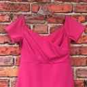 Blvd Hot Pink Off-The-Shoulder  Faux Wrap Mini Dress Photo 3