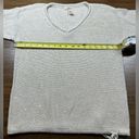 DKNY Womens Sequin V-Neck Sweater 3/4 Sleeve & Drawstring Waistband Beige Size S Photo 3