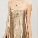 Free People Time To Shine Sequined Mini Slip Dress in Gold, Size S EXCELLENT! Photo 15