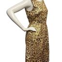 J.Crew  Women's Sz 4 Golden Brown Sheath Dress Leopard Print Bow Preppy Casual Photo 2