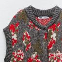 ZARA NEW  Floral Jacquard Chunky Knit Vest Sleeveless Sweater BLOGGER FAV Photo 4