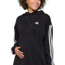 Adidas Cotton 3-Stripes Maternity Hoodie Women's Black Hooded Sweatshirt XS Photo 0