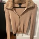 Rue 21 Fur Collar Zip Up Sweater Photo 0