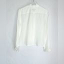 J.Crew  Drapey Ruffle Trim Ivory Viscose Blend Button Down Blouse Shirt Size M Photo 4