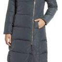 Cole Haan  Hooded Asymmetric Zip Down Feather Puffer Coat Jacket Graphite Gray Photo 0