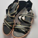 J.Crew  Mackenzie Black Metallic- Trim Sandals  Photo 0