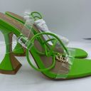 EGO heel sandals with ankle tie transparent upper Size 6.5 Photo 1