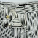 BCBG Maxazria Blue Striped Low Rise Shorts Size 0 Pleated Front Cuffed Photo 3