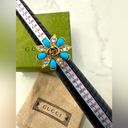 Gucci  Interlocking G Turquoise and Crystal Floral Ring Photo 1