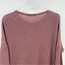 Brandy Melville  brown rib knit crew pullover sweater one size XL Photo 3