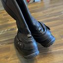 The North Face  Black Bryn Leather Tall Waterproof Riding Boots 9 Buckle Photo 3