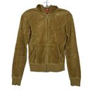 Juicy Couture Vintage  Track Jacket S Brown Velour Spell Out Zip Hoodie Y2K USA Photo 3