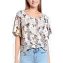 Nine Britton  Floral Blouse With Split Back XL Photo 0