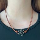 Free People Brown and Silver Flower Necklace Photo 0