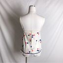 vintage 60s 70s white balloon print ruffle trim cami tank top Photo 6