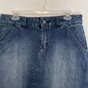 Lane Bryant GLAMOUR x  Plus Size Dark Wash Faded Knee Length Denim Jean Skirt 14 Photo 4