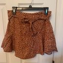 American Eagle Rust Leopard Belted Skirt Photo 0
