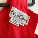 Oleg Cassini Vintage  Dress Bright Coral Sleeveless Drop Waist Pleated Sz 10 EUC Photo 4