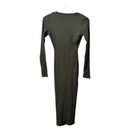 Naked Wardrobe NWT  Snatched V-Neck Long Sleeve Midi Dress in Olive Green Photo 4