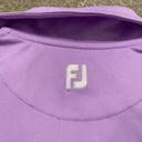 FootJoy Women’s  Cap Sleeve Quarter Zip Golf Polo Shirt Purple Stripes Size L Photo 4