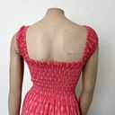 Free People [] Annie Pink Floral Print Square Neck Smocked Tiered Mini Dress XL Photo 4