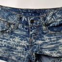 Delia's  Denim Shorts with Palm Prints Sz 00 Photo 2