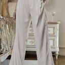 12th Tribe White Satin High Waisted Trousers Photo 1