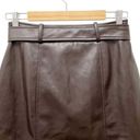 Bagatelle NWT  Collection Dark Brown Faux Leather Belted Pencil Skirt Size 4 NEW Photo 4