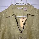 Tommy Bahama  Size Small Silk Linen Blend V-neck Blouse Photo 3