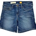 Pilcro  Anthropologie Jean Shorts Size 25" Blue Stet Low-Rise Roll-Up Hem Stretch Photo 2