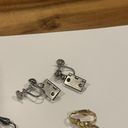 Gold Hinge Lot Of 3 Fun Novelty Clip On Screw On Earrings Dangle- Door Hinge Horseshoe Etc Photo 4