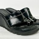 Fashion Bug Y2K  Chunky Black Wedge Sandals Size 7.5 Women’s Photo 0