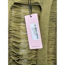 Micas NWT  Open Knit Long Sleeve Olive Green Maxi Dress Size Large Beachwear Photo 4